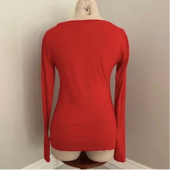 Hollister Women's Long Sleeve Scoop Neck Red Shirt Size Small - Picture 2 of 4